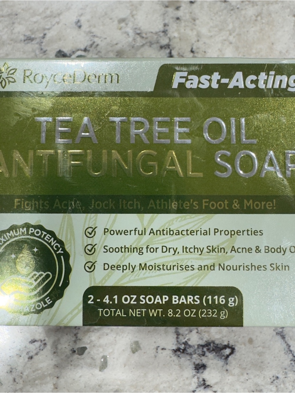 New Sealed Box of RoyceDerm Tea Tree Oil Anti-fungal Soap